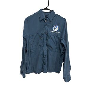 Simms Shirt Blue 100% Nylon Fishing Size S Ocean Reef Gorpcore Utility Techwear